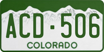 CO license plate ACD506