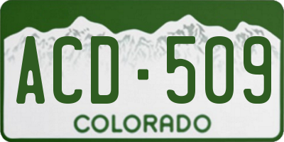 CO license plate ACD509