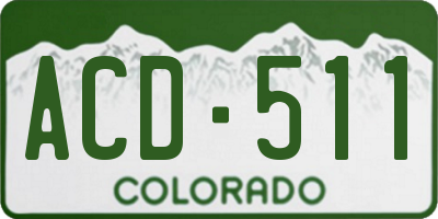 CO license plate ACD511