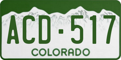 CO license plate ACD517