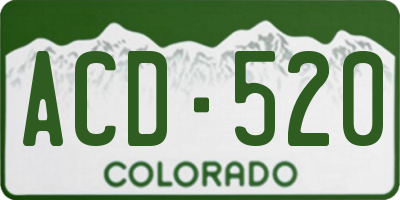 CO license plate ACD520
