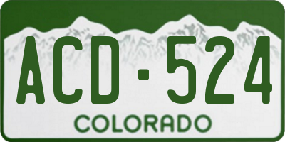 CO license plate ACD524
