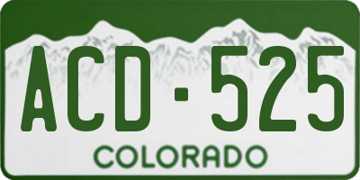 CO license plate ACD525