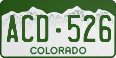 CO license plate ACD526