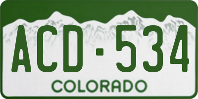 CO license plate ACD534