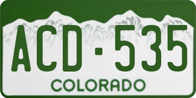 CO license plate ACD535