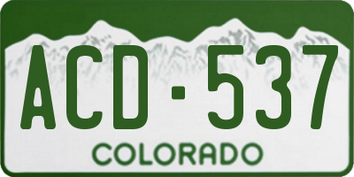 CO license plate ACD537