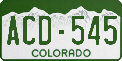 CO license plate ACD545