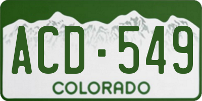 CO license plate ACD549