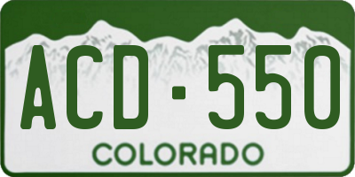 CO license plate ACD550