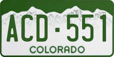CO license plate ACD551