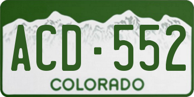 CO license plate ACD552