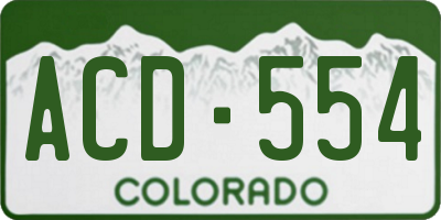 CO license plate ACD554