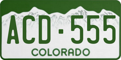 CO license plate ACD555
