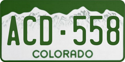 CO license plate ACD558