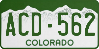 CO license plate ACD562
