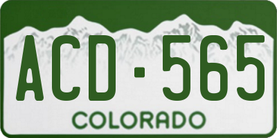 CO license plate ACD565