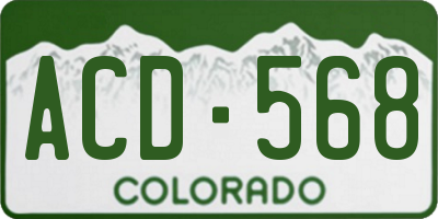 CO license plate ACD568
