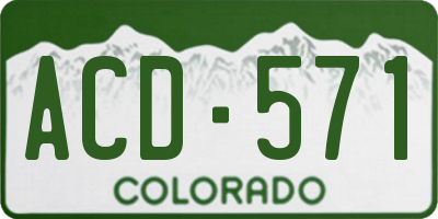 CO license plate ACD571