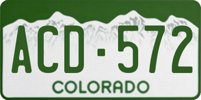 CO license plate ACD572