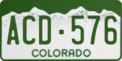 CO license plate ACD576