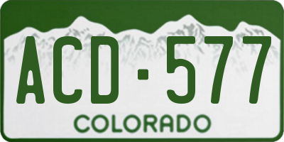 CO license plate ACD577