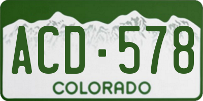 CO license plate ACD578