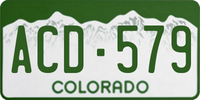 CO license plate ACD579