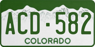 CO license plate ACD582