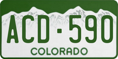 CO license plate ACD590