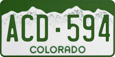 CO license plate ACD594