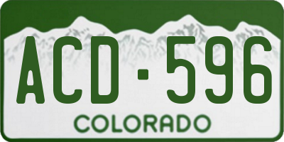 CO license plate ACD596