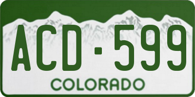 CO license plate ACD599