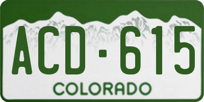 CO license plate ACD615