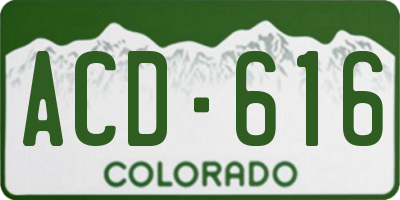 CO license plate ACD616
