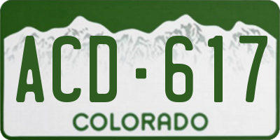 CO license plate ACD617
