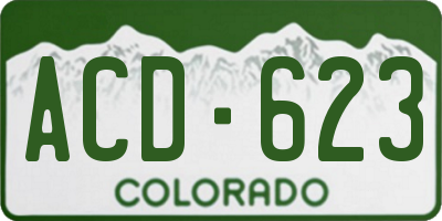 CO license plate ACD623