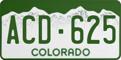 CO license plate ACD625
