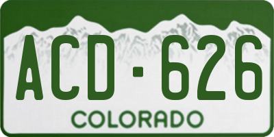 CO license plate ACD626