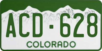 CO license plate ACD628