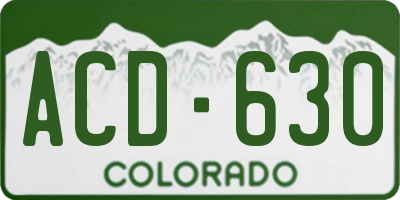 CO license plate ACD630