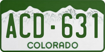CO license plate ACD631