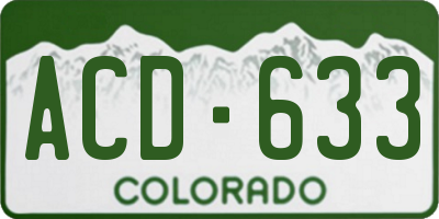 CO license plate ACD633