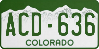 CO license plate ACD636
