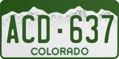 CO license plate ACD637