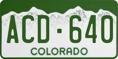 CO license plate ACD640
