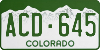 CO license plate ACD645