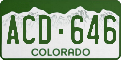 CO license plate ACD646