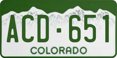 CO license plate ACD651
