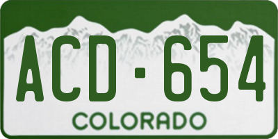 CO license plate ACD654